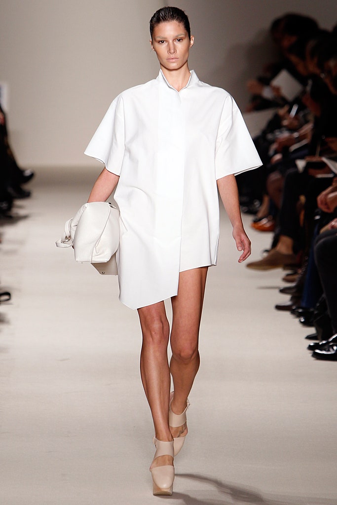 white relaxed shirt-dress