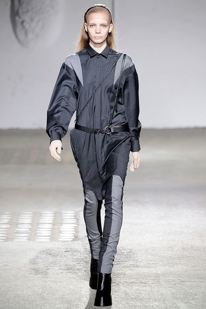 black and gray fitted jumpsuit