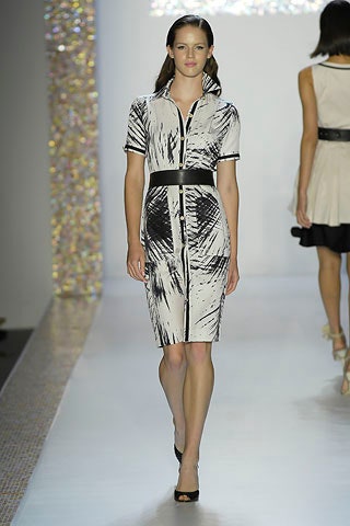 black and white printed midi dress