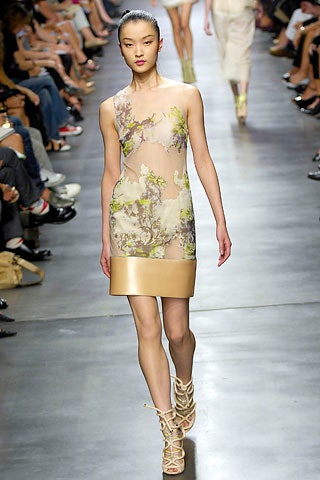 beige multi-layered sheer dress