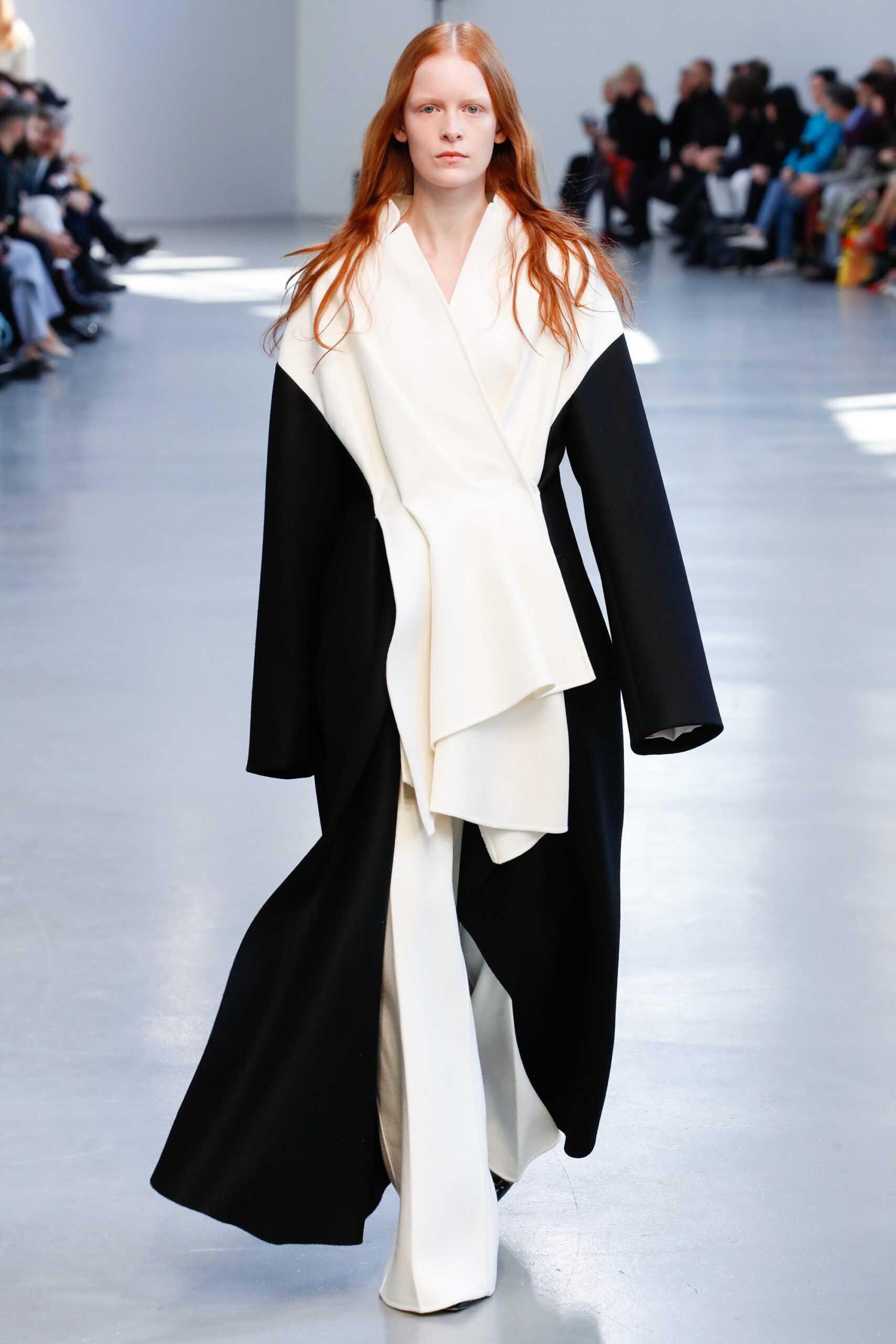 black and white relaxed coat
