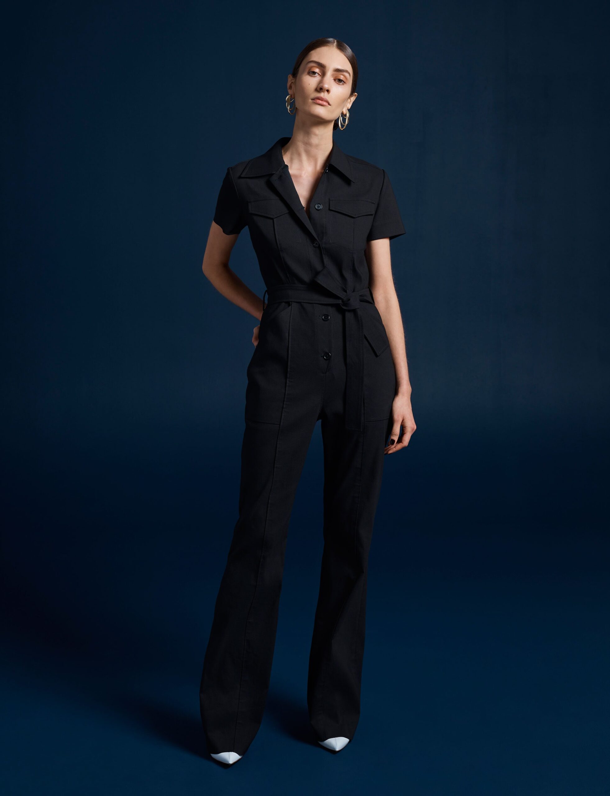 black fitted jumpsuit