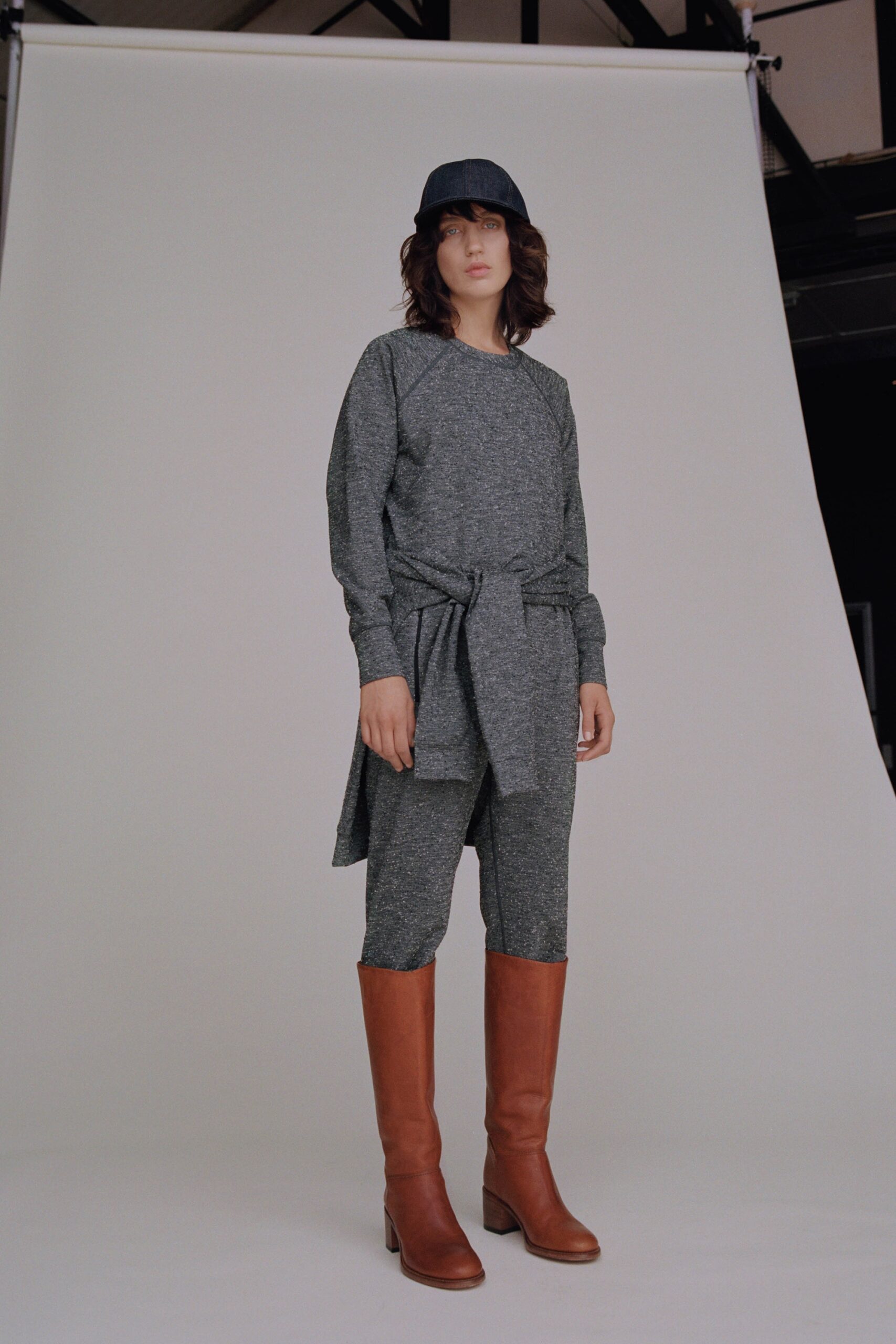 gray cotton relaxed jumpsuit