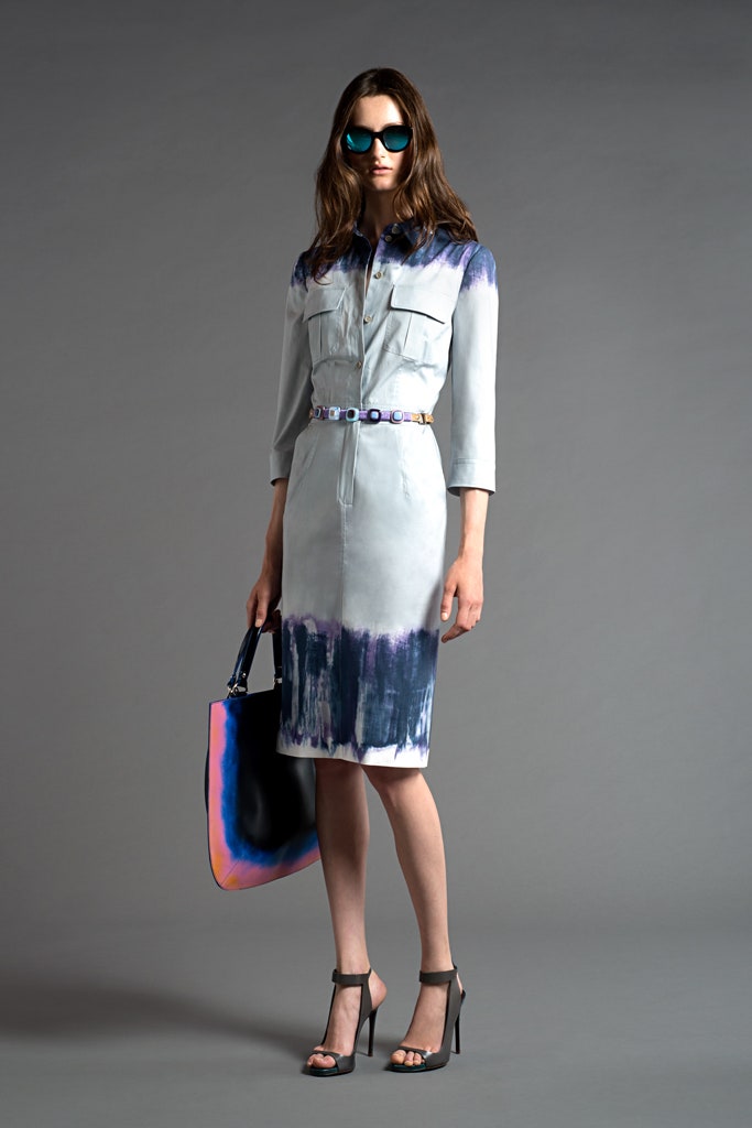 gray blue purple shirt-dress