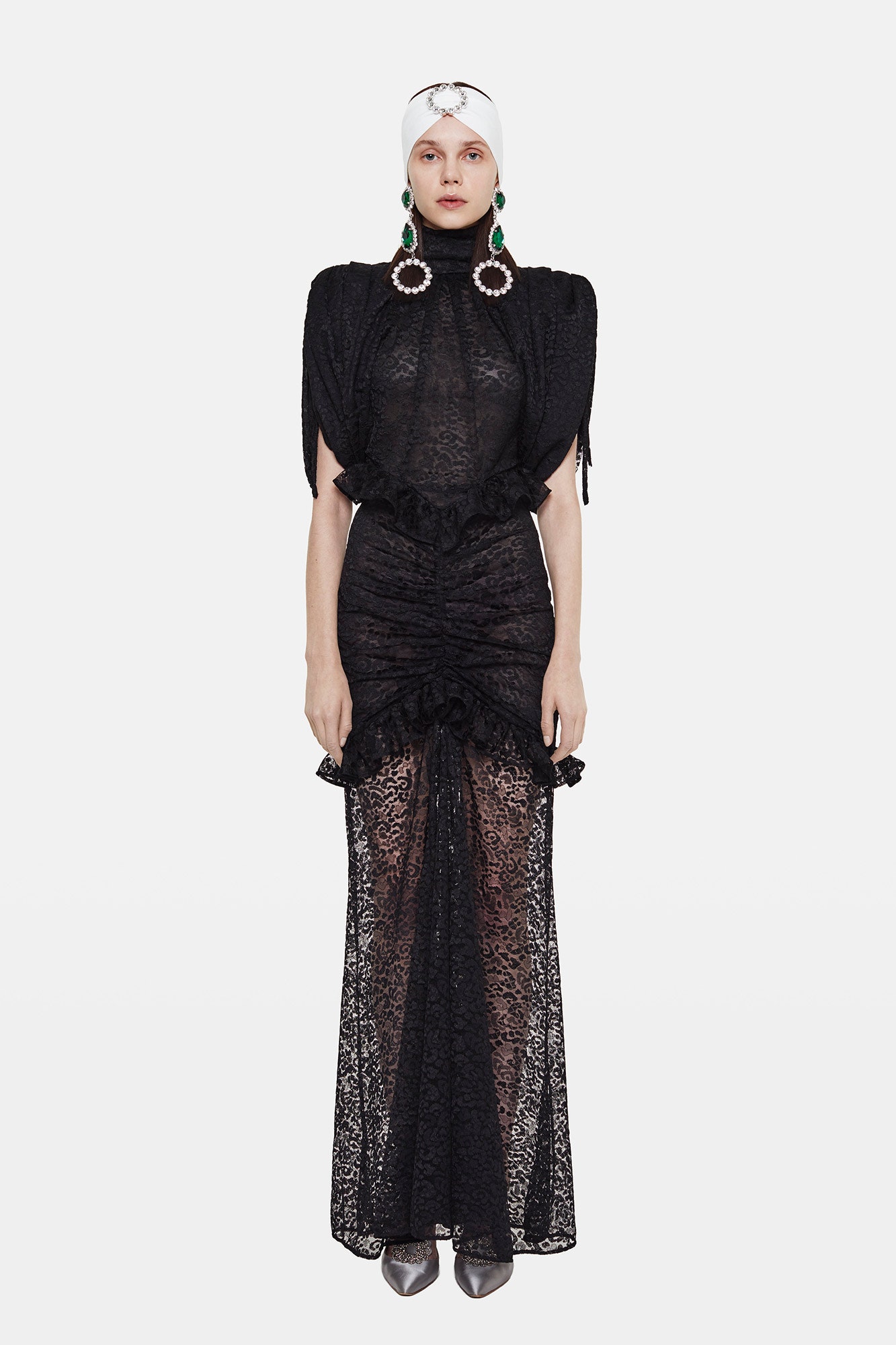 black lace fitted dress