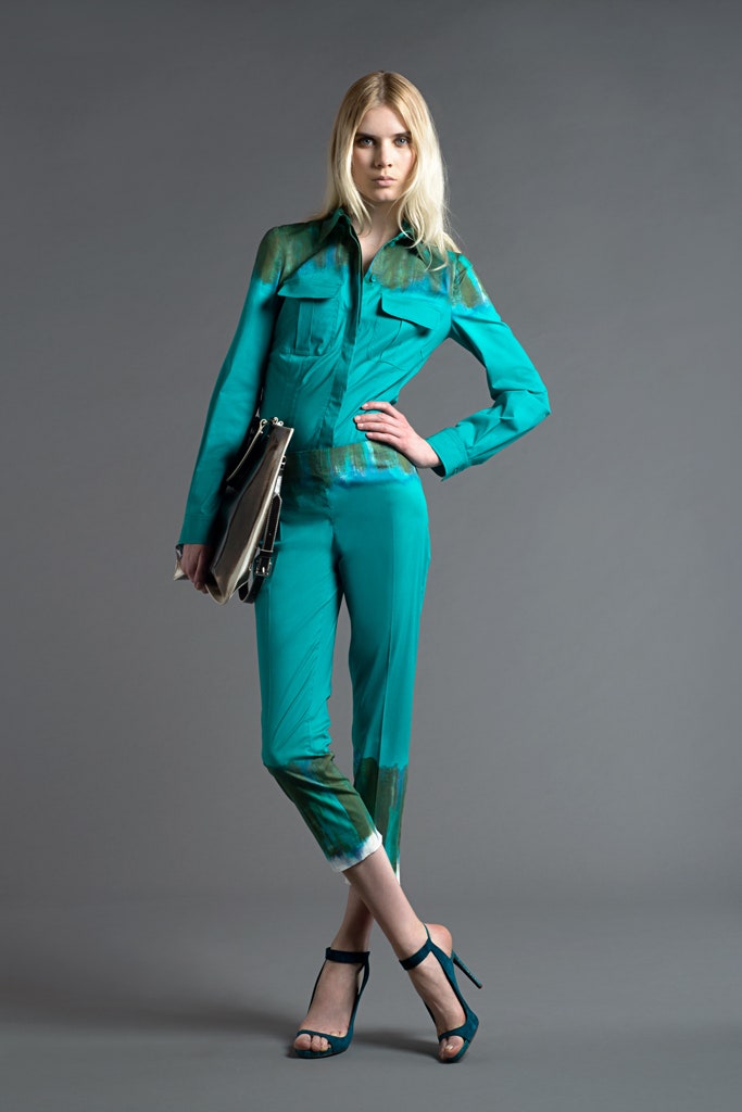 teal silk fitted jumpsuit