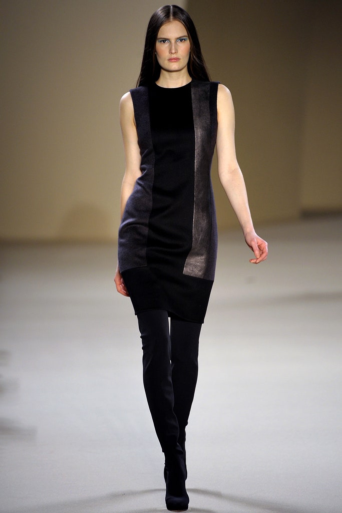 black cotton fitted straight-leg pants