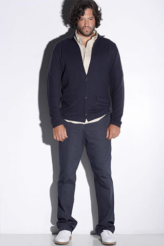 black cotton long-sleeve collared relaxed buttoned cardigan