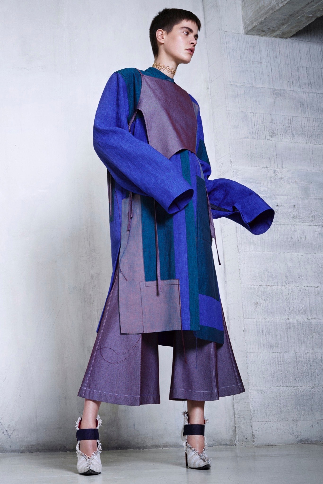 blue and purple denim dress