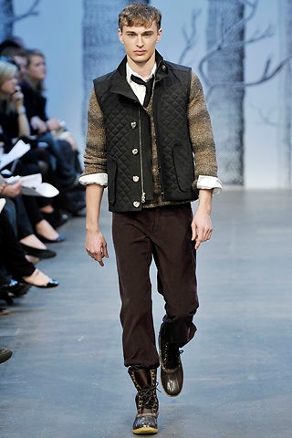 black and brown quilted jacket