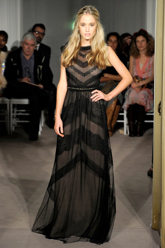 black silk lace gown