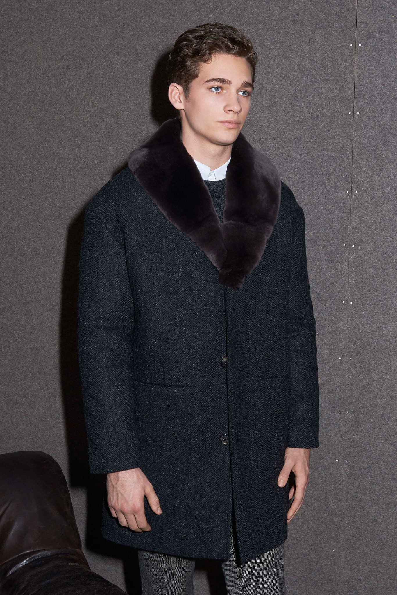 black wool relaxed coat