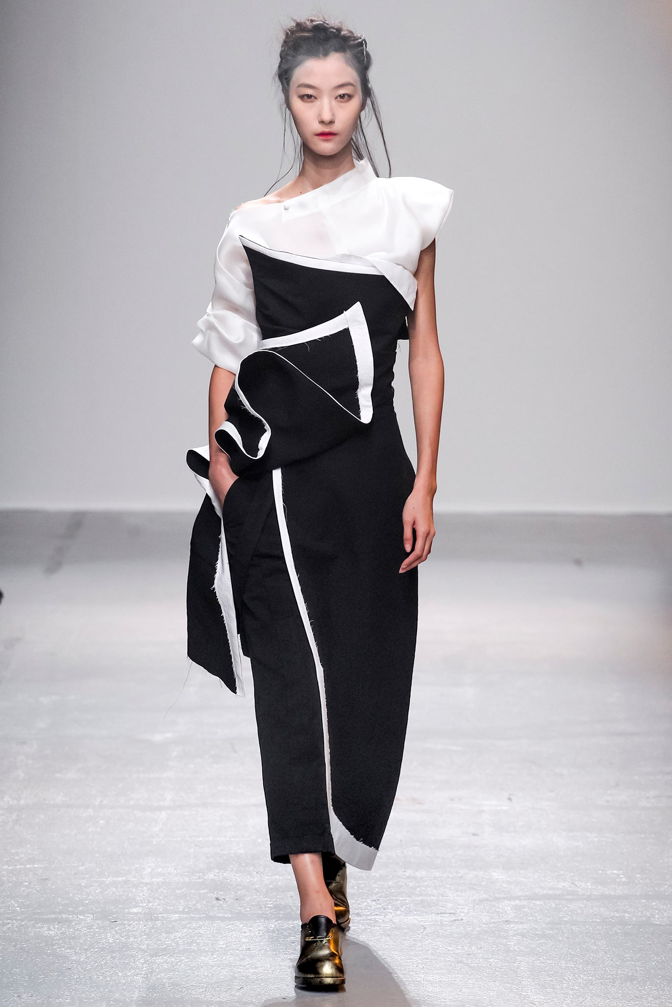 black and white asymmetric dress