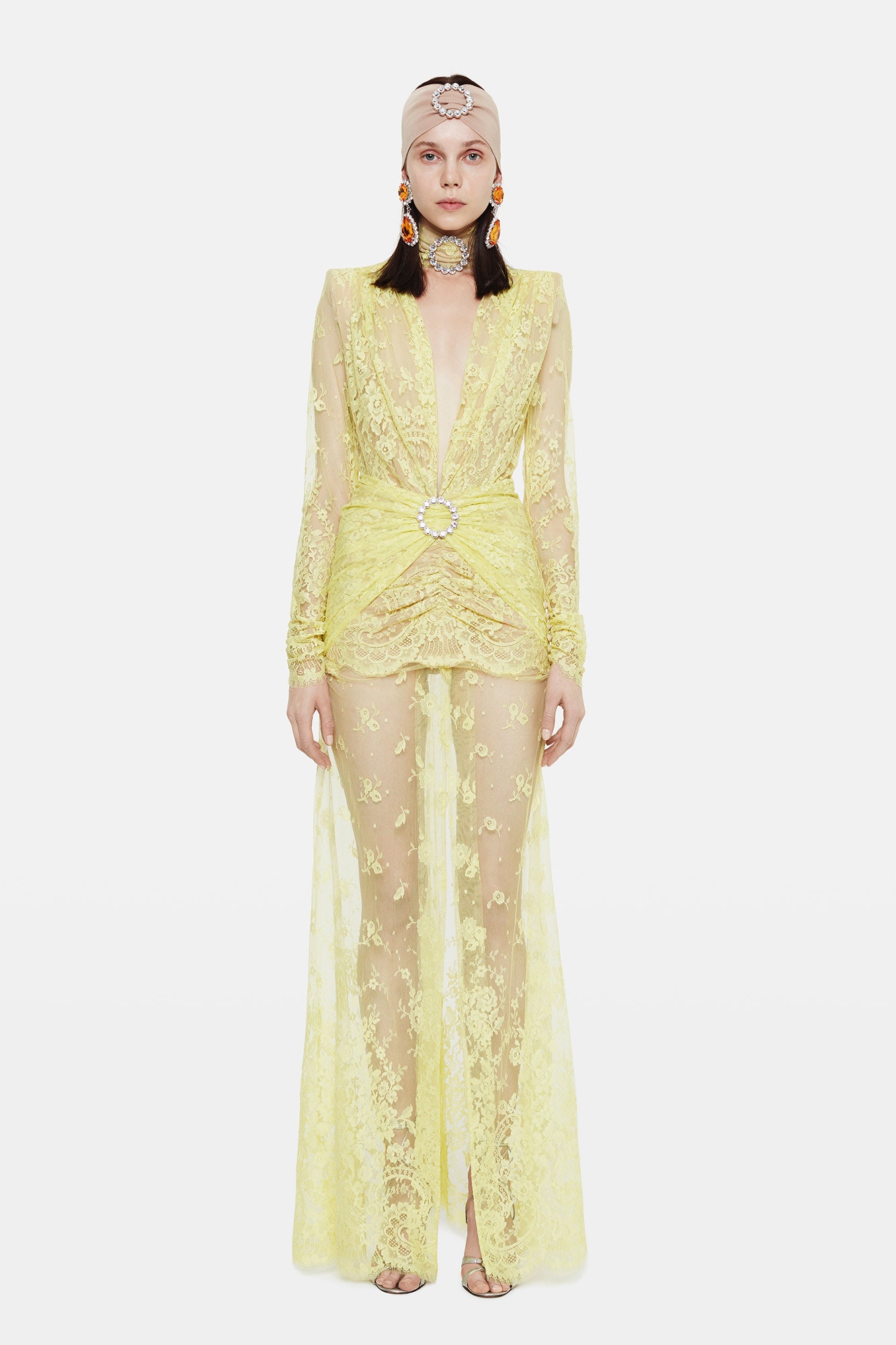 yellow lace maxi dress