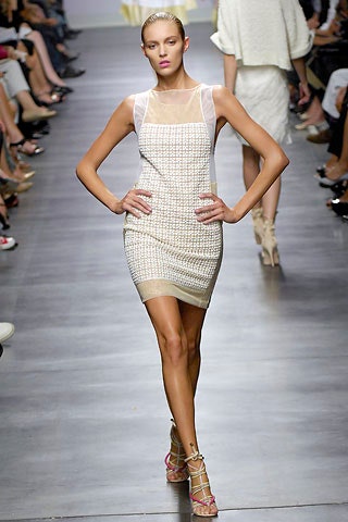 fitted white textured mini dress