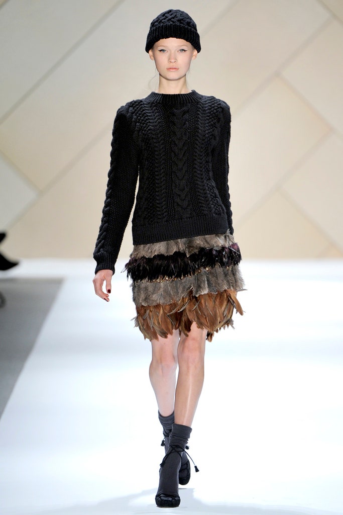 brown feather fitted tiered short skirt