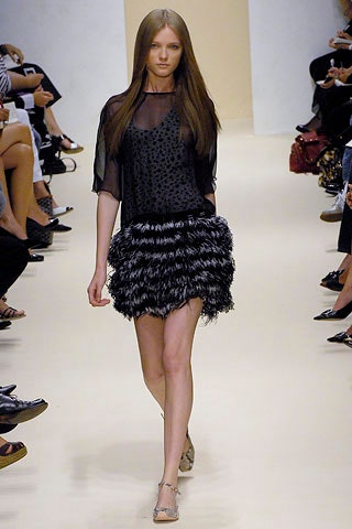 black silk feathered dress