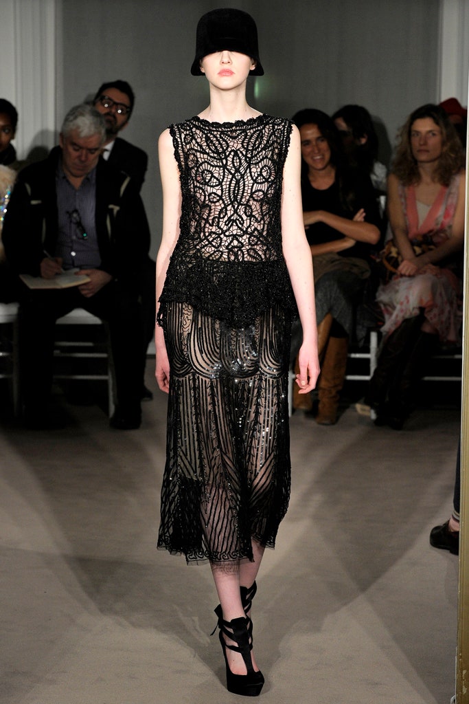 black lace midi dress
