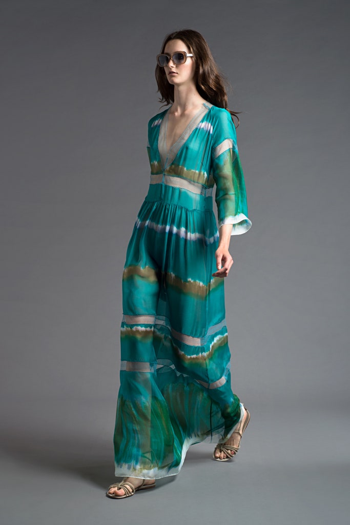 teal chiffon maxi dress