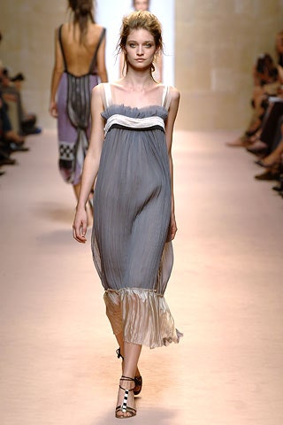 gray silk pleated midi dress