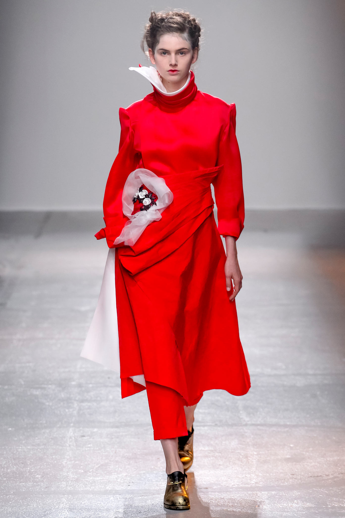 fitted red midi dress