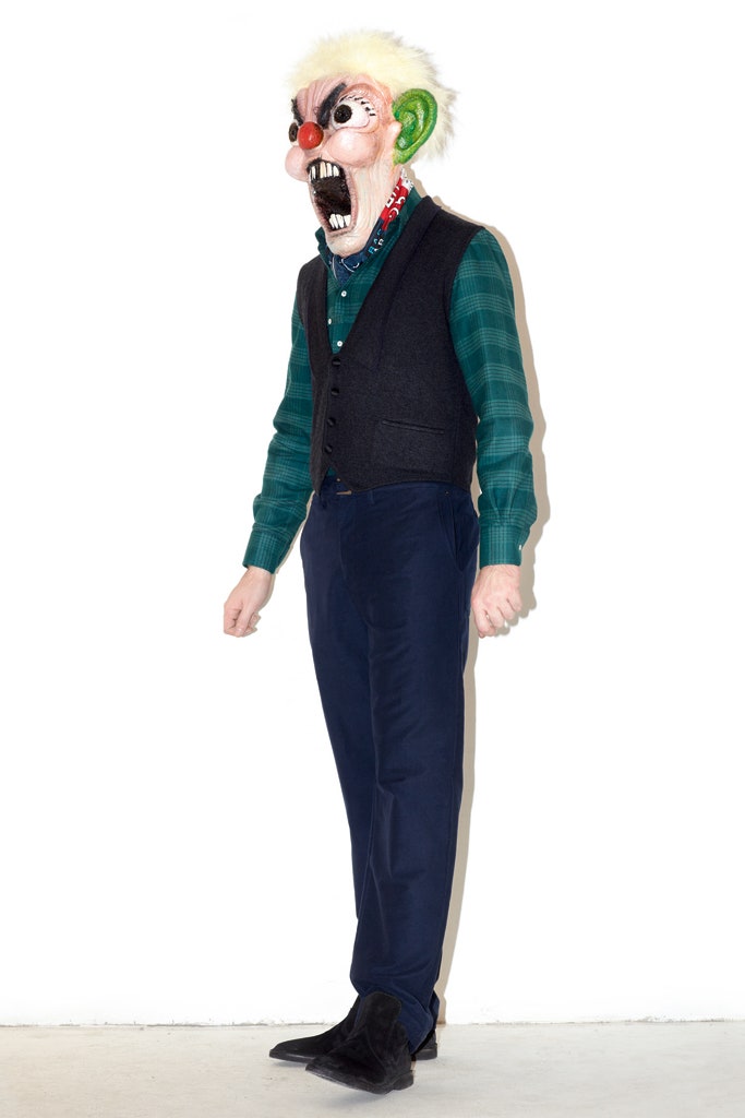 black wool vest with green shirt