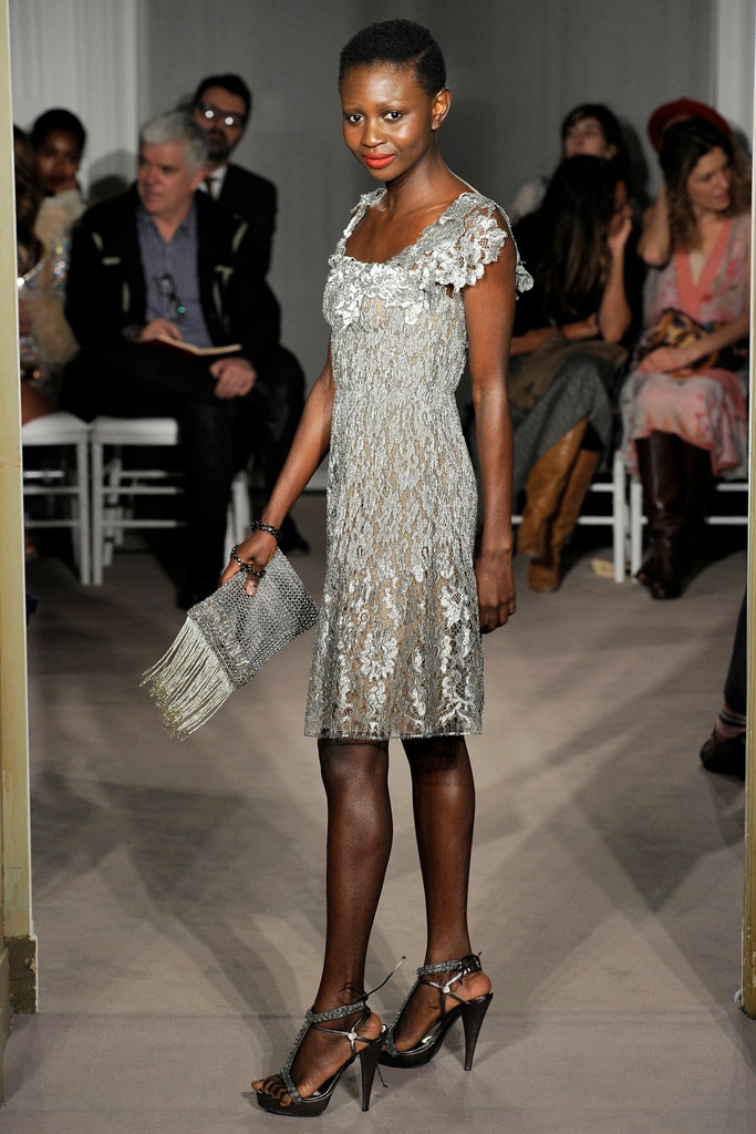 gray lace sleeveless v-neck fitted embroidered sheer dress