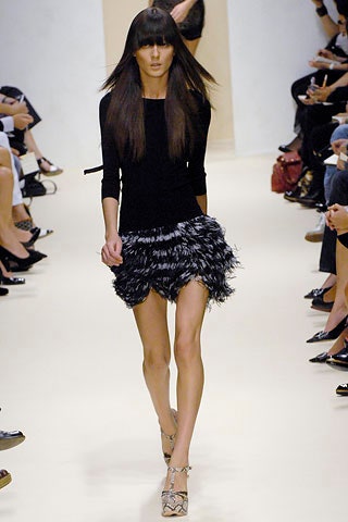 black feather fitted tiered flowing mini skirt