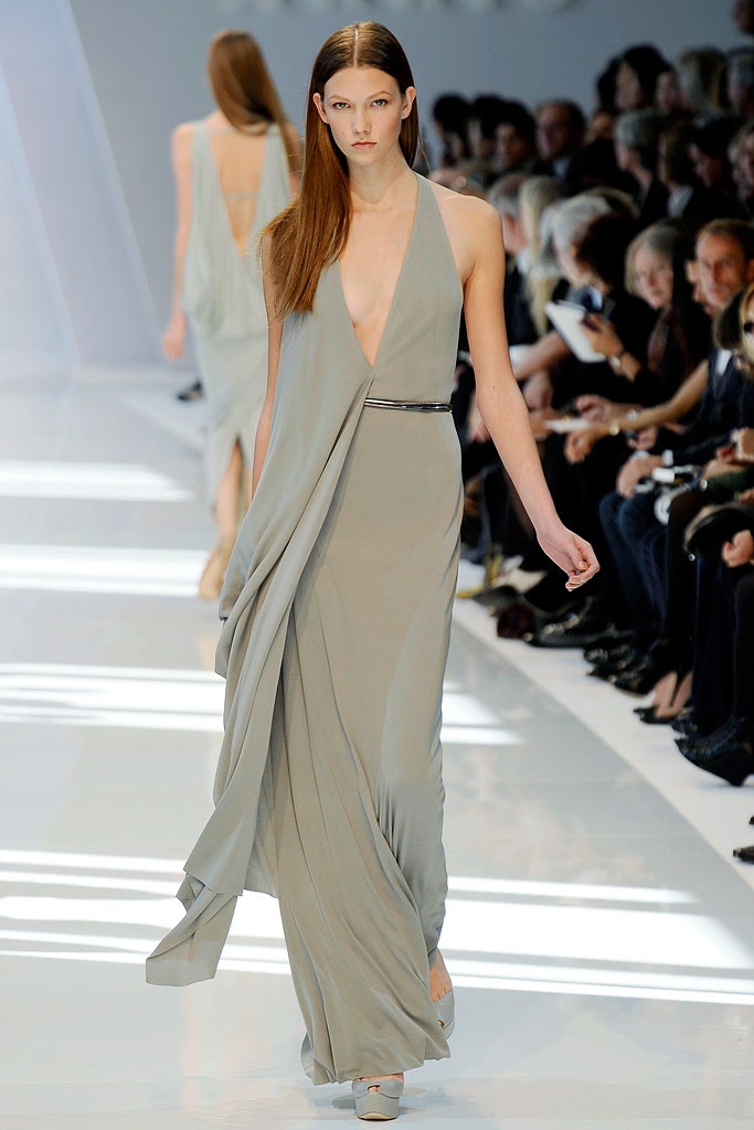 gray silk sleeveless gown