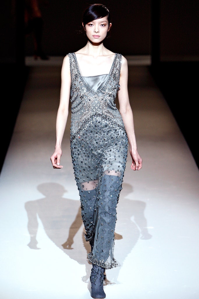 gray beaded sleeveless jumpsuit