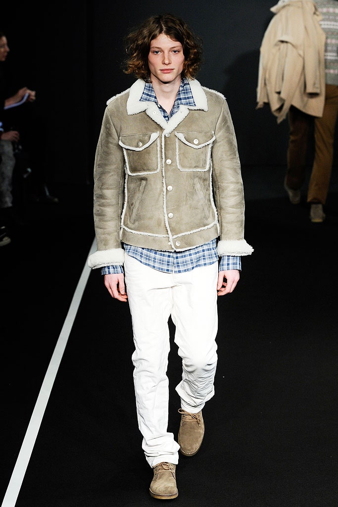 beige suede long-sleeve collared relaxed buttoned pockets jacket