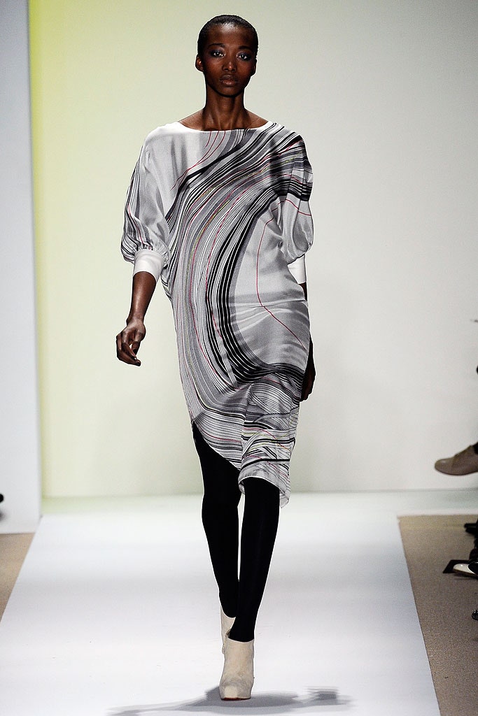 gray silk sleeveless relaxed draped printed midi dress