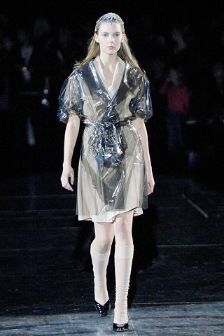 clear vinyl belted dress