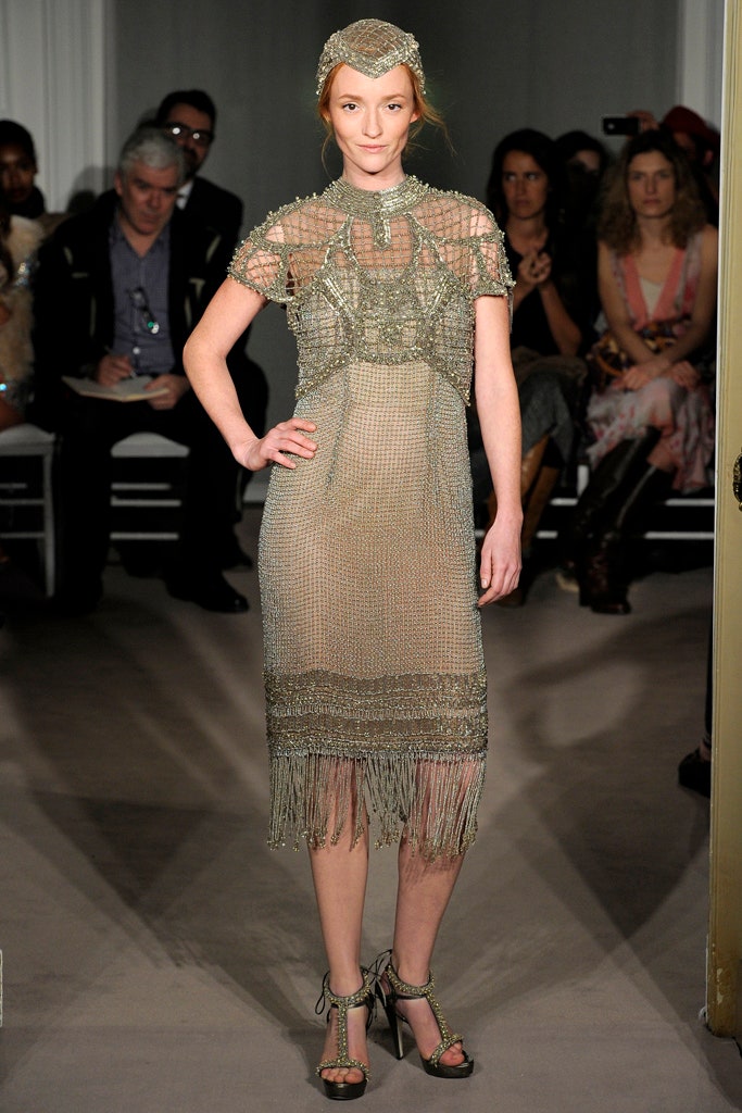 gold embroidered midi dress