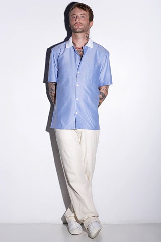 white linen relaxed straight-leg pants