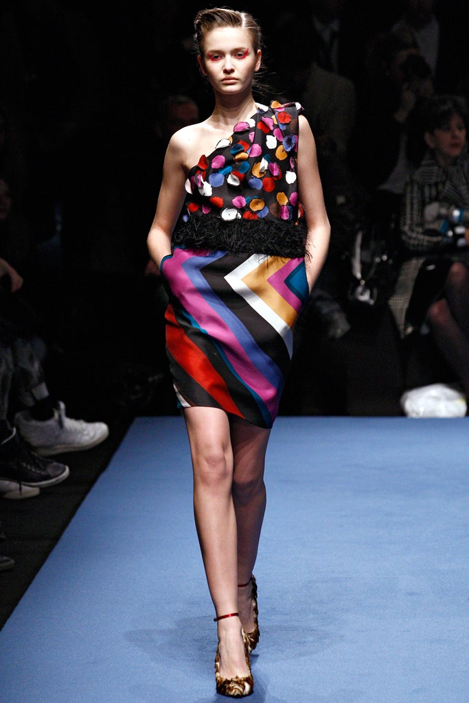 multi-colored asymmetric dress