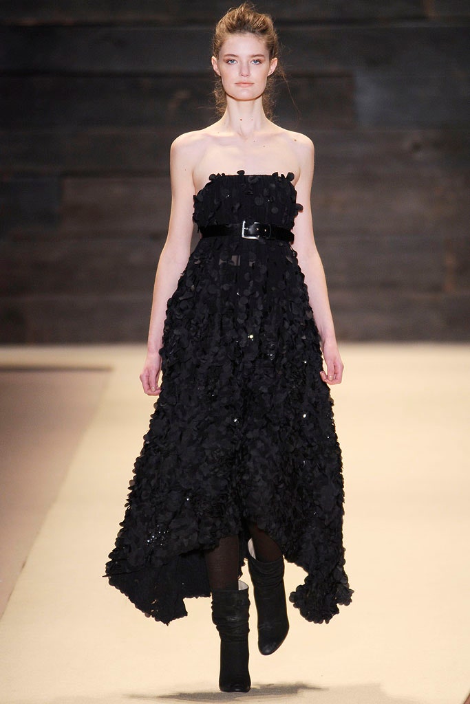 black ruffled strapless dress