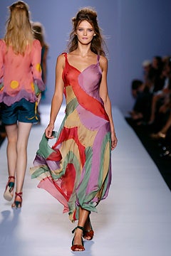 colorful silk sleeveless dress