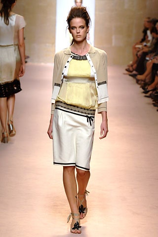 beige cotton midi dress and jacket