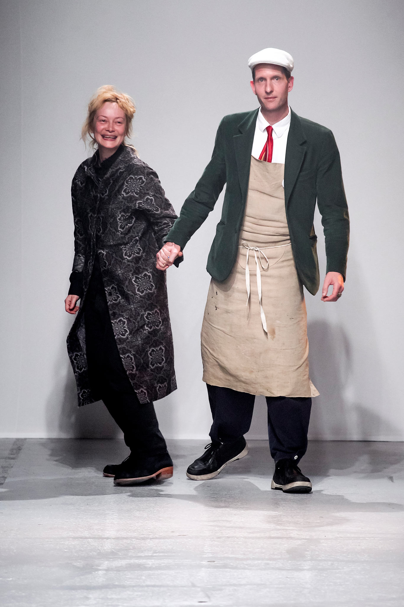 black wool coat and green jacket