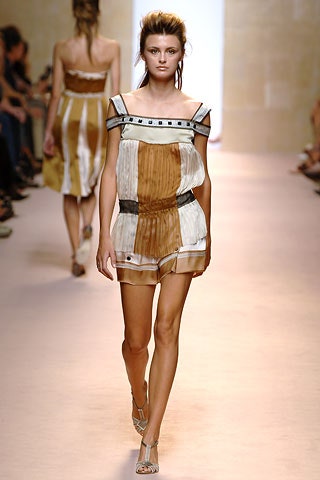 beige and white striped romper