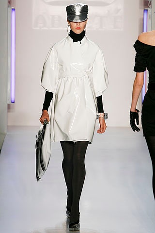 white vinyl relaxed dress with hat