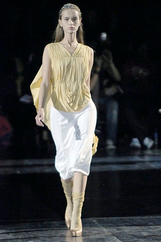 yellow silk sleeveless v-neck relaxed pleated top