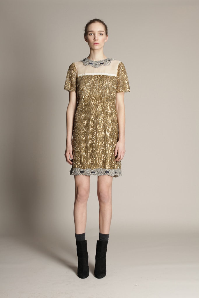gold sequin mini dress