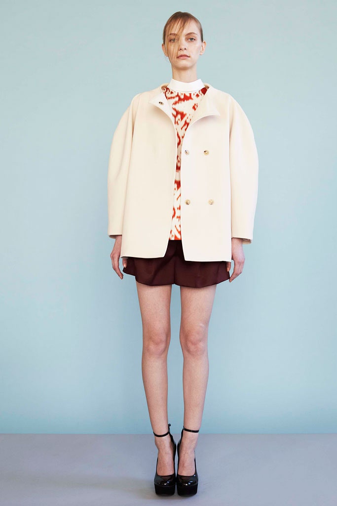 brown cotton fitted straight-leg short shorts