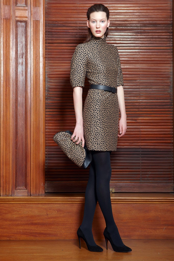 brown animal-print short dress