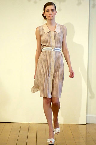 beige and white shirt-dress