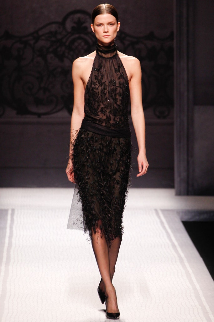 black silk lace midi dress