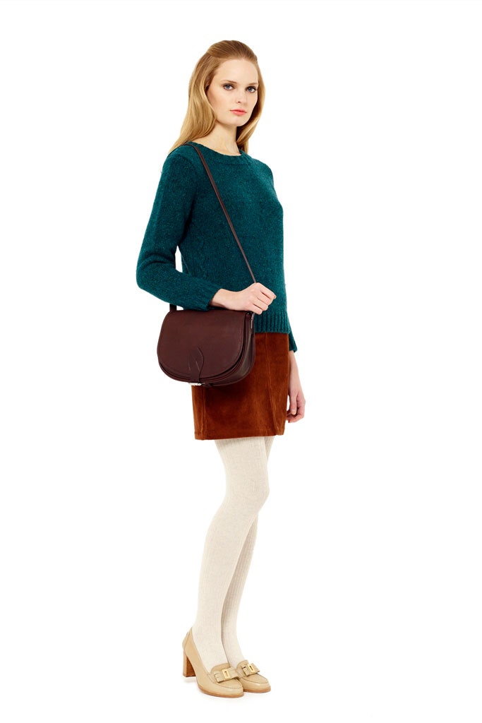 brown suede fitted pencil short skirt