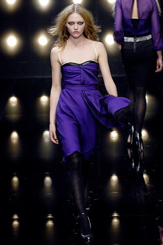 fitted purple silk mini dress